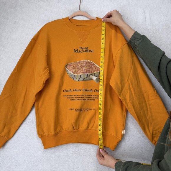 FLAN Sweatshirt Mens Medium Flying Macaroni Galactic Cheese Crewneck Classic - Picture 4 of 9